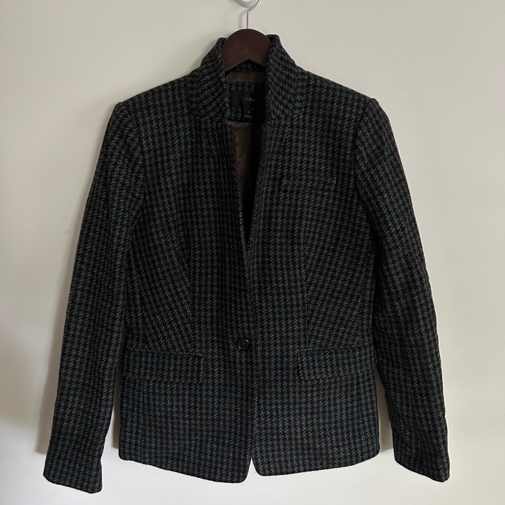 Women's Black and Gray Tweed Jacket